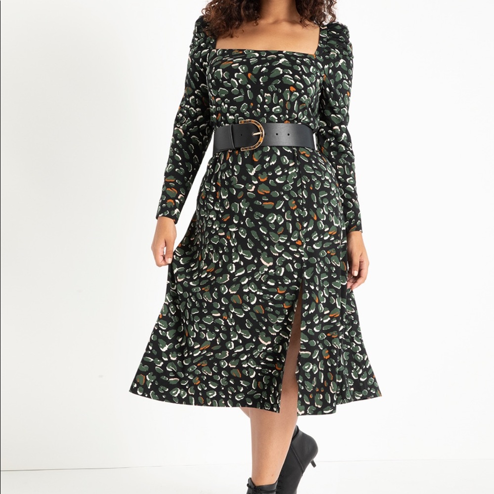 Eloquii Puff Sleeve Midi Dress
